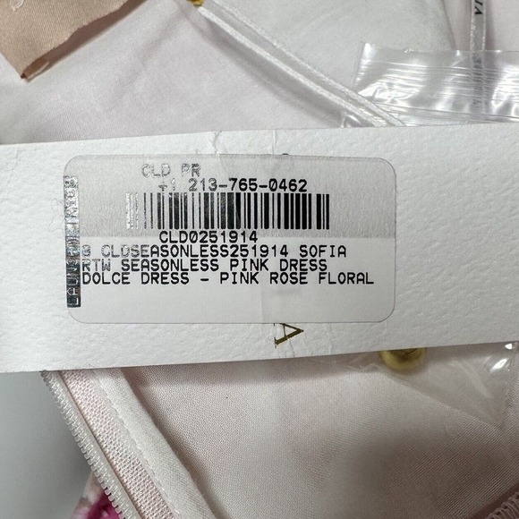 NWT Sofia the Label Dolce Dress Cotton Pink Rose Floral Womens AU 8 US 2-4 - Picture 8 of 8